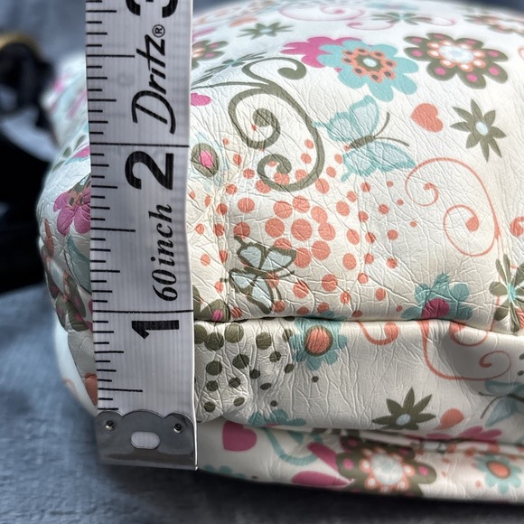 Stone Mountain Floral Faux Leather Crossbody Bag Purse Pink White Black Boho Y2k - Picture 9 of 16